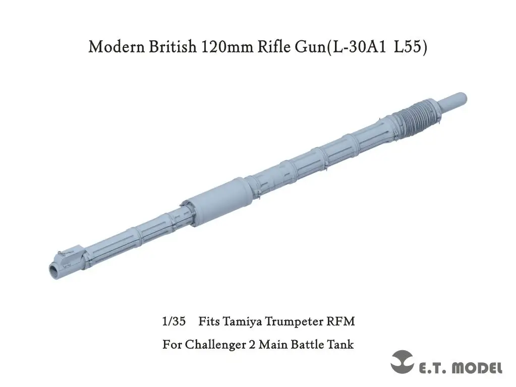 ETModel P35-346 1/35 Современный британский винтовочный пистолет 120 мм (L-30A1 L55) 3D-печать 
ETModel P35-346 1/35 Современный британский винтовочный пистолет 120 мм (L-30A1 L55) 3D-печать