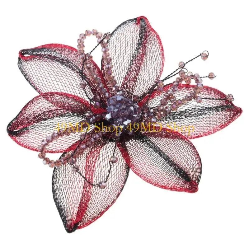 49MD Flower Beaded Fabric Applique Crystal Sewing on Brooch Hair Clip for Wedding/ Evening Dress Clothing Brooch
49MD Flower Beaded Fabric Applique Crystal Sewing on Brooch Hair Clip for Wedding/ Evening Dress Clothing Brooch