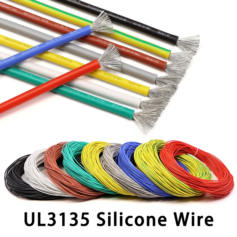 UL3135 Flexible Silicone Wire 30/28/26/24/22/20/18/16/14/12/10AWG High Temperature Resistant Tinned Copper Electron Cable 5/10m
UL3135 Flexible Silicone Wire 30/28/26/24/22/20/18/16/14/12/10AWG High Temperature Resistant Tinned Copper Electron Cable 5/10m