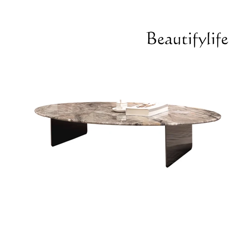 Modern light luxury living room oval coffee table Italian minimalist natural marble designer combination living room
Modern light luxury living room oval coffee table Italian minimalist natural marble designer combination living room
