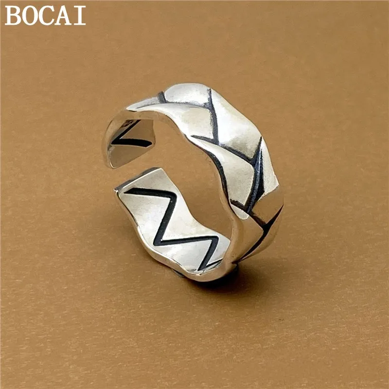 BOCAI New S925 Sterling Silver Jewelry Vintage Personality Woven Pattern Open Ring Men's And Women's Selected Gift
BOCAI New S925 Sterling Silver Jewelry Vintage Personality Woven Pattern Open Ring Men's And Women's Selected Gift
