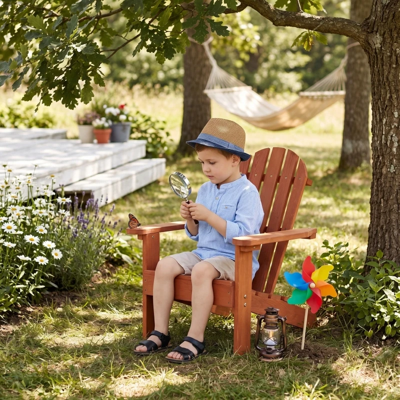 Wooden Kid's Adirondack Chair for Indoor and Outdoor, Natural Cedar Patio Lounge Chiar for Kids
Wooden Kid's Adirondack Chair for Indoor and Outdoor, Natural Cedar Patio Lounge Chiar for Kids