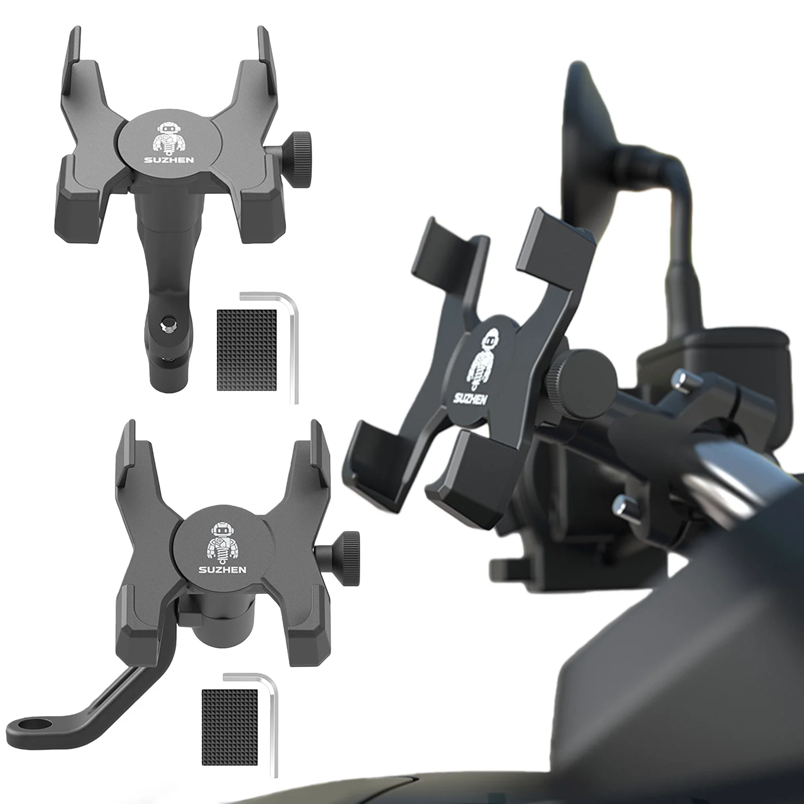 Motorcycle Phone Holder Aluminum Alloy Motorcycle Phone Mount 360 Degree Rotation Bikes Phone Holder Fits All Phones 2.4-3.7inch
Motorcycle Phone Holder Aluminum Alloy Motorcycle Phone Mount 360 Degree Rotation Bikes Phone Holder Fits All Phones 2.4-3.7inch