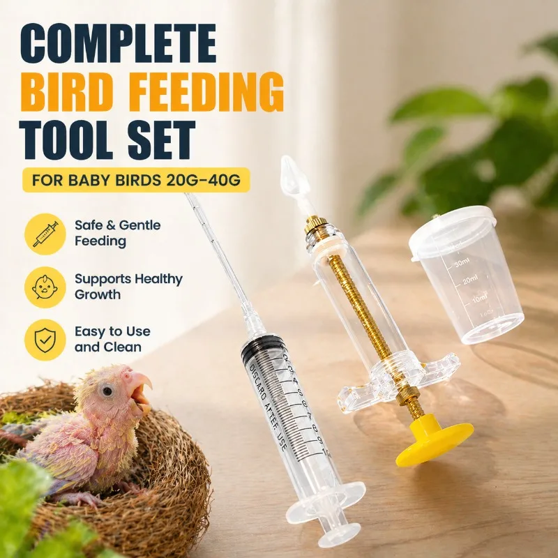 Parrot Feeding Tool Kit Nestling Feeding Syringe Milk Feeder Soft Hose Spoon Measuring Cup Multifunctional Hand Bird Supplies
Parrot Feeding Tool Kit Nestling Feeding Syringe Milk Feeder Soft Hose Spoon Measuring Cup Multifunctional Hand Bird Supplies