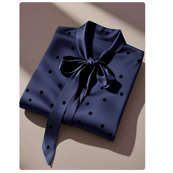 Deep Blue Polka Dot Shirt Women's Fashion Spring New Arrival Top Knot Design Popular Style Casual Chic Outfit
Deep Blue Polka Dot Shirt Women's Fashion Spring New Arrival Top Knot Design Popular Style Casual Chic Outfit
