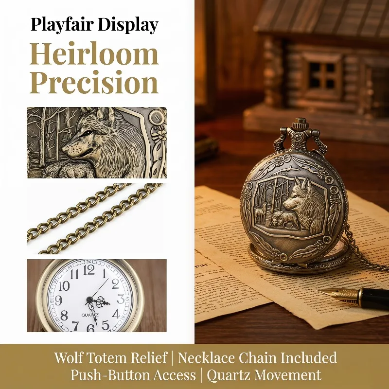 Creative Forest Wolf Pack Design Retro Quartz Pocket Watch Personalized Men Women Necklace Pendant Watch Gifts with Chain Clock
Creative Forest Wolf Pack Design Retro Quartz Pocket Watch Personalized Men Women Necklace Pendant Watch Gifts with Chain Clock