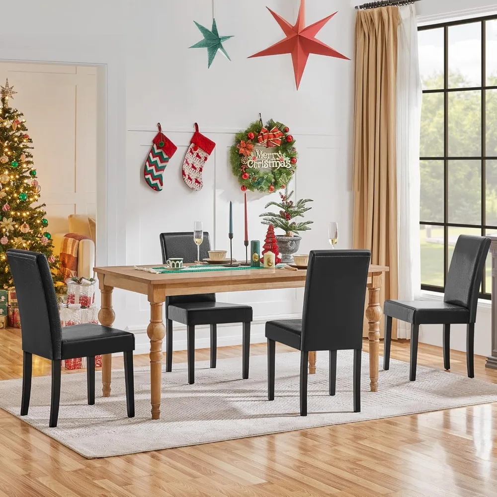 4 PU Leather Cushioned Solid Wood Leg Dining Chairs for Kitchen/living Room/dining Room 
4 PU Leather Cushioned Solid Wood Leg Dining Chairs for Kitchen/living Room/dining Room