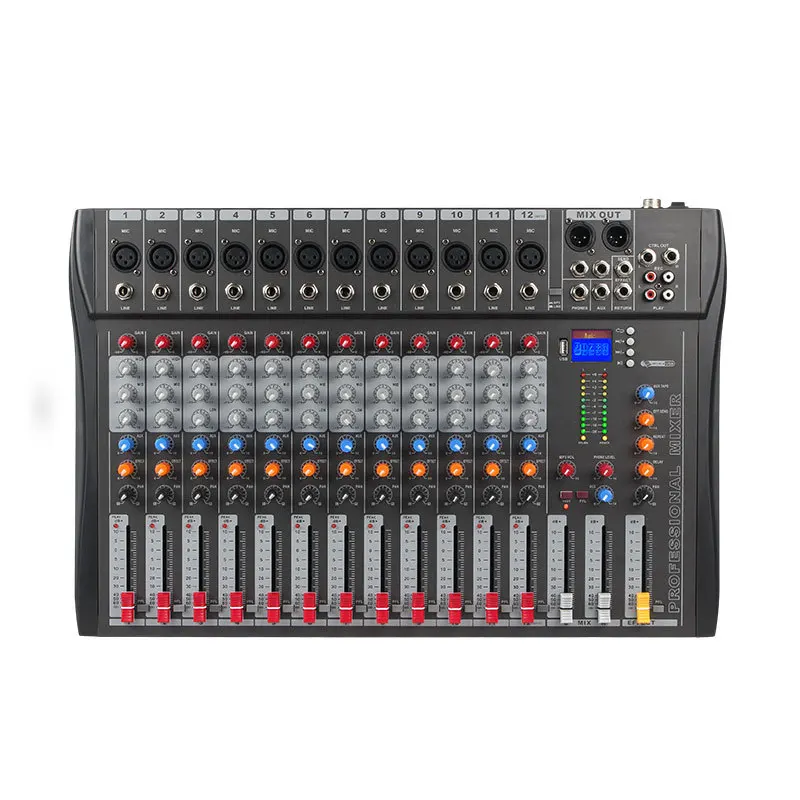 Factory Direct Professional Stage Equipment K Song Recording Live High-power Sound Mixer 12 Way Mixer
Factory Direct Professional Stage Equipment K Song Recording Live High-power Sound Mixer 12 Way Mixer