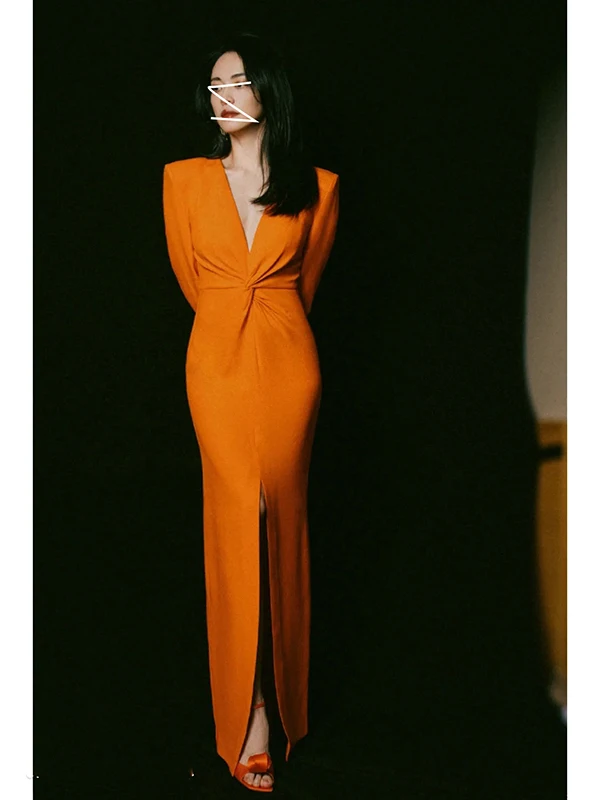Ele Slim Fit Wrap Dr with V-Ne Twist Pleats And Side Slit Long Sve Luxury Sle Polyester Fabric for Women
Ele Slim Fit Wrap Dr with V-Ne Twist Pleats And Side Slit Long Sve Luxury Sle Polyester Fabric for Women