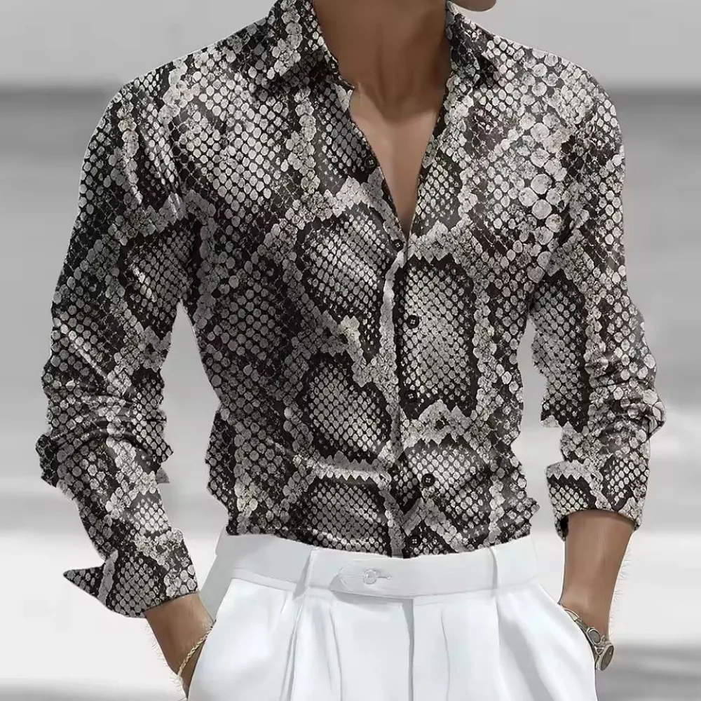 Men's Fashion Long Sleeve Shirt Snakeskin Pattern Pattern Summer Spring Casual Wear Daily Comfortable 3d Digital Printed Shirts
Men's Fashion Long Sleeve Shirt Snakeskin Pattern Pattern Summer Spring Casual Wear Daily Comfortable 3d Digital Printed Shirts