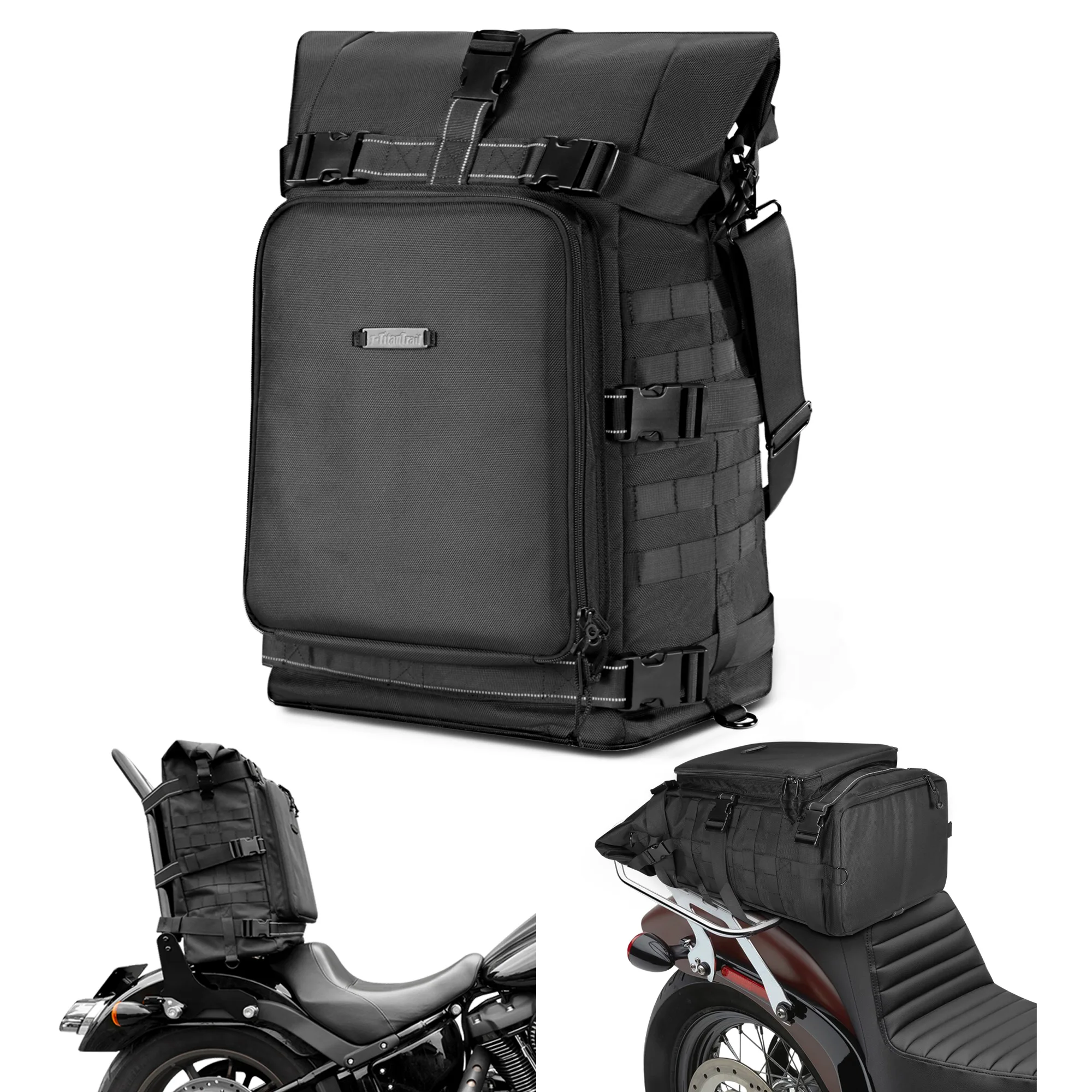Motorcycle 51L Sissy Bar Bag Tail Luggage Bag with Raincover and Shoulder Strap for Harley
Motorcycle 51L Sissy Bar Bag Tail Luggage Bag with Raincover and Shoulder Strap for Harley