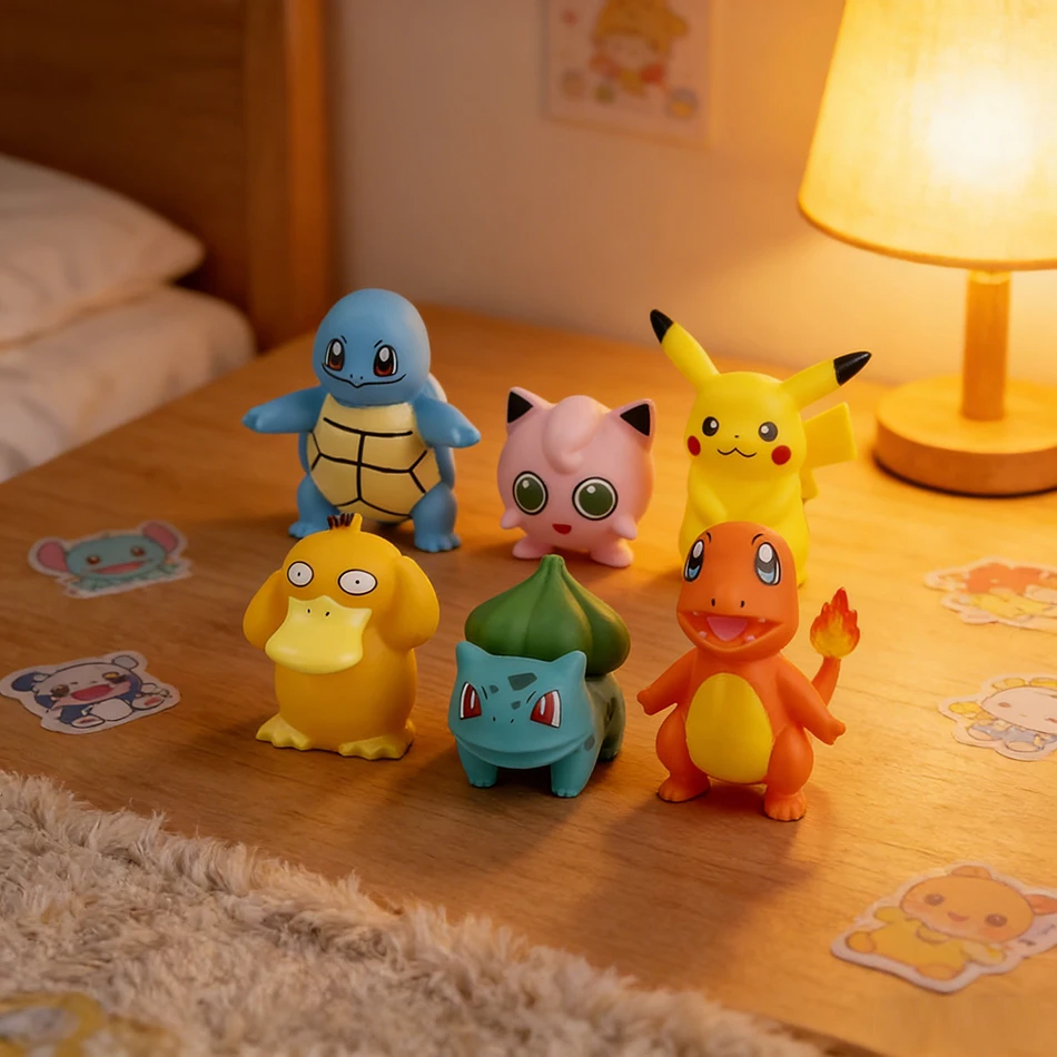 Gift Toy Ornaments Kids Gift 6P Pokemon Action Figure Toys Pikachu Psyduck Squirtle Jigglypuff Miniature Model Collection Props
Gift Toy Ornaments Kids Gift 6P Pokemon Action Figure Toys Pikachu Psyduck Squirtle Jigglypuff Miniature Model Collection Props