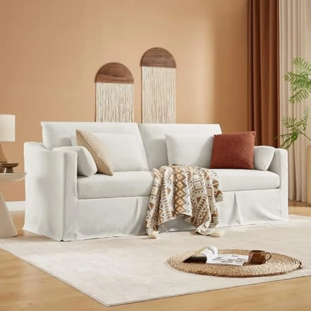 84" Sofa, Slipcovered Couch with Throw Pillows, 2-Seater Modern Sofa w/Sloped Arms, Pocket Spring Seat, Beige Children's Sofas
84" Sofa, Slipcovered Couch with Throw Pillows, 2-Seater Modern Sofa w/Sloped Arms, Pocket Spring Seat, Beige Children's Sofas