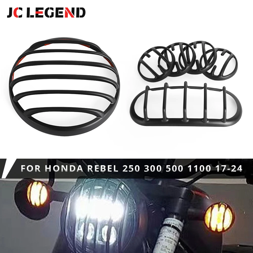 Headlight Turn Signal Taillight Grill Cover Set for Honda Rebel 300 500 1100 2020-2024 Motorcycle Light Guard Cap accessories 25
Headlight Turn Signal Taillight Grill Cover Set for Honda Rebel 300 500 1100 2020-2024 Motorcycle Light Guard Cap accessories 25