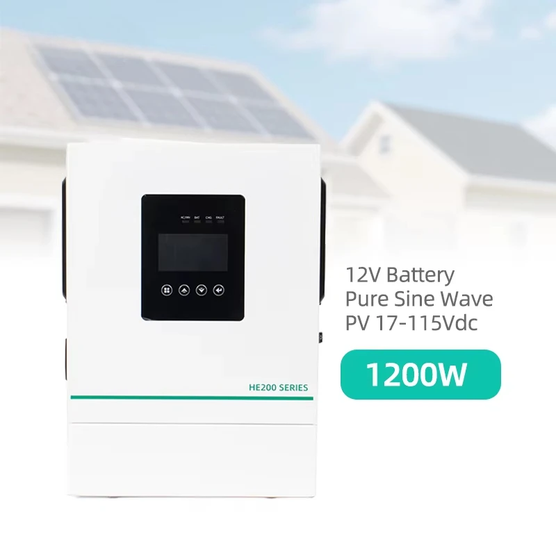 1.2KW Single LCD Solar Inverter UPS MPPT DC 12V to AC 220V 230V Pure Sine Wave off Grid Hybrid Inverter
1.2KW Single LCD Solar Inverter UPS MPPT DC 12V to AC 220V 230V Pure Sine Wave off Grid Hybrid Inverter