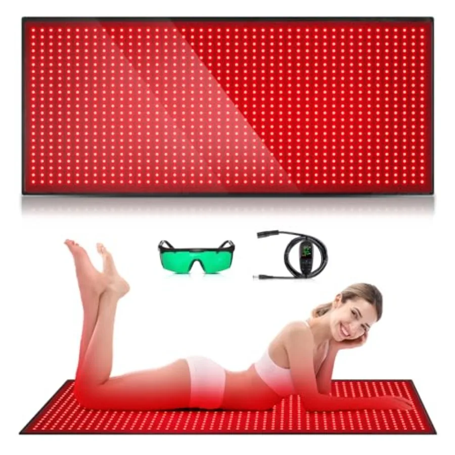 Red Light Therapy Mat 71x31 Full Body Pad with 1280 LEDs Red and Near Infrared 660nm 850nm for Pain Relief and Improved Sleep P
Red Light Therapy Mat 71x31 Full Body Pad with 1280 LEDs Red and Near Infrared 660nm 850nm for Pain Relief and Improved Sleep P