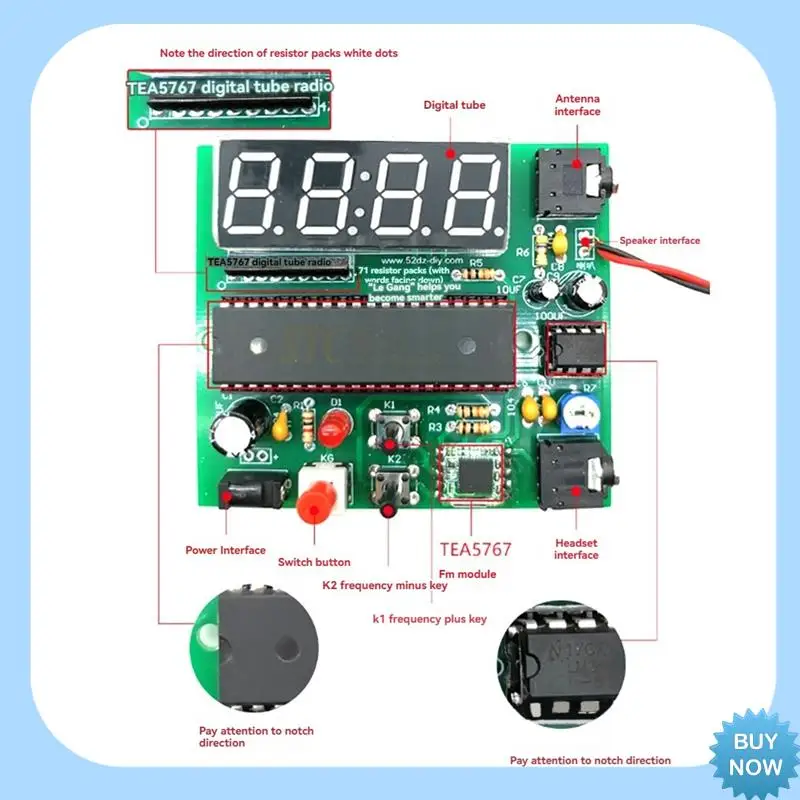 A47Z Mini FM Digital Radio DIY Kit Digital Tube Display Radio Electronic Welding Practice Loose Parts
A47Z Mini FM Digital Radio DIY Kit Digital Tube Display Radio Electronic Welding Practice Loose Parts