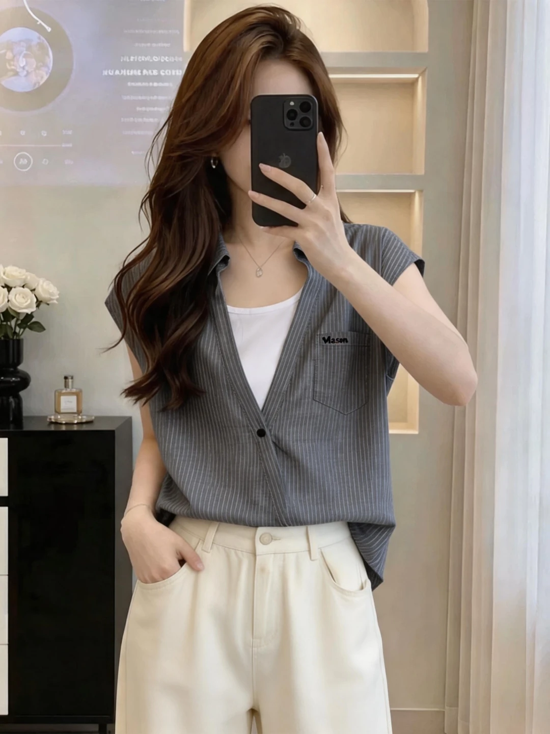 Slimming V-Neck Short Sleeve Striped Shirt Women's Summer 2026 plus Size Patchwork Design Base Layer Top Korean Style Commute...
Slimming V-Neck Short Sleeve Striped Shirt Women's Summer 2026 plus Size Patchwork Design Base Layer Top Korean Style Commute...