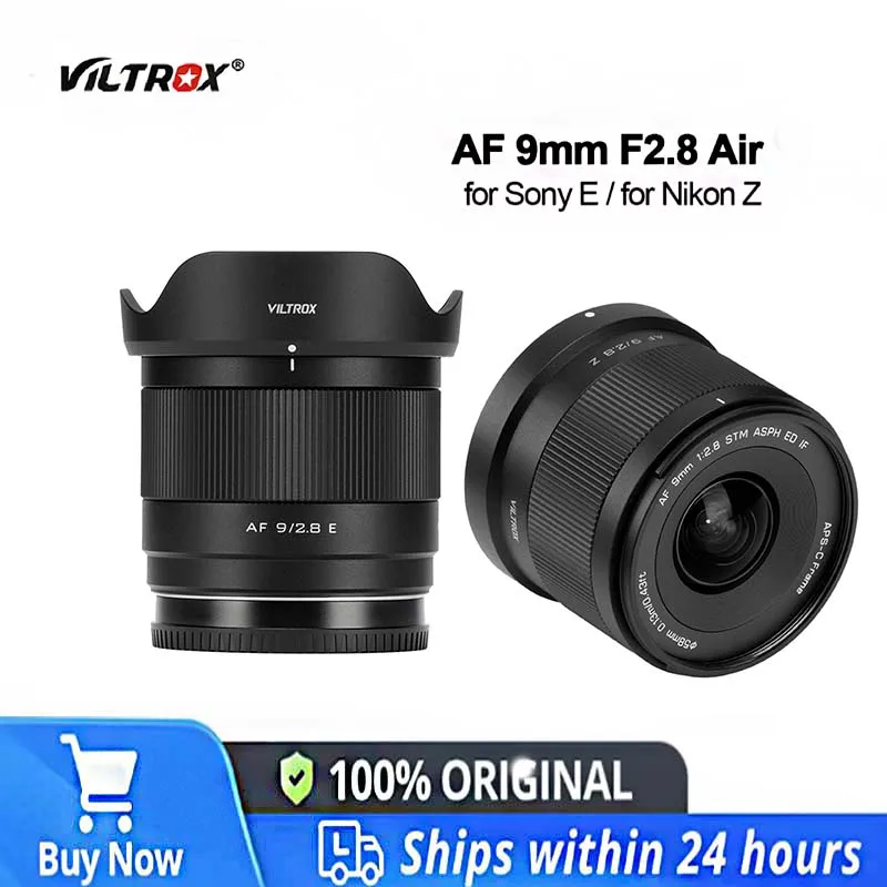 VILTROX 9mm F2.8 Air Auto Focus APS-C Ultra-wide angle autofocus lens for Sony E Mount Nikon Z Z8 Z9 Z6II A7R5 A7MIV A6400
VILTROX 9mm F2.8 Air Auto Focus APS-C Ultra-wide angle autofocus lens for Sony E Mount Nikon Z Z8 Z9 Z6II A7R5 A7MIV A6400