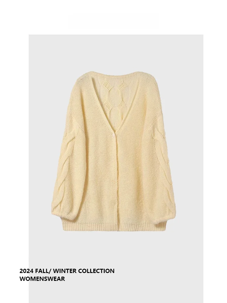 Вязаный кардиган Ele для женщин, осенний сезон, длинный рукав, комфортная посадка, винтажный узор «Нежный виток цветка»
Вязаный кардиган Ele для женщин, осенний сезон, длинный рукав, комфортная посадка, винтажный узор «Нежный виток цветка»