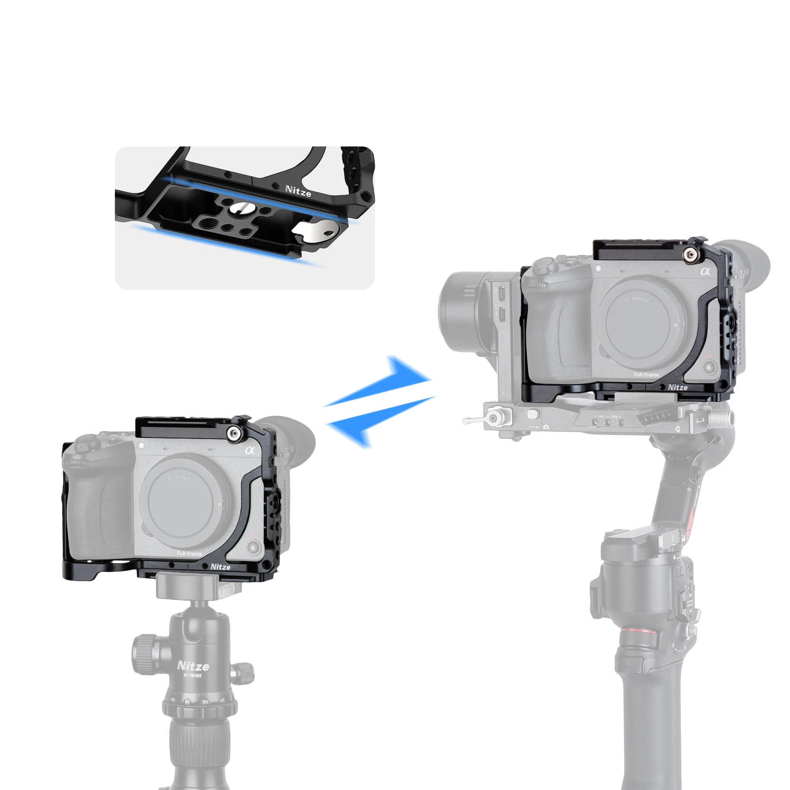 Nitze Aluminum Alloy Cage With Top NATO Rail for Sony FX2 - T-S17A
Nitze Aluminum Alloy Cage With Top NATO Rail for Sony FX2 - T-S17A