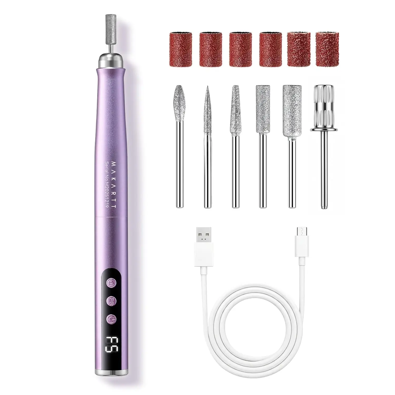 Pen-Shaped Rechargeable Nail Drill: 25,000 RPM Cordless E File with 5-Speed LED Display, Lightweight Quiet for Gel Removal, Home Travel (Purple)
Pen-Shaped Rechargeable Nail Drill: 25,000 RPM Cordless E File with 5-Speed LED Display, Lightweight Quiet for Gel Removal, Home Travel (Purple)