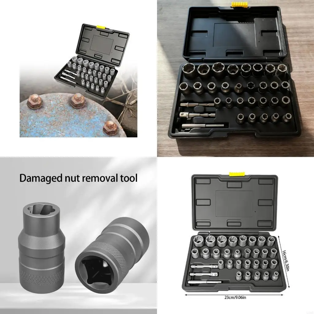 Full 32 Tool Bolt Extractors Set 6mm 19mm Ranges Impact Driver Compatible Professional Grades
Full 32 Tool Bolt Extractors Set 6mm 19mm Ranges Impact Driver Compatible Professional Grades