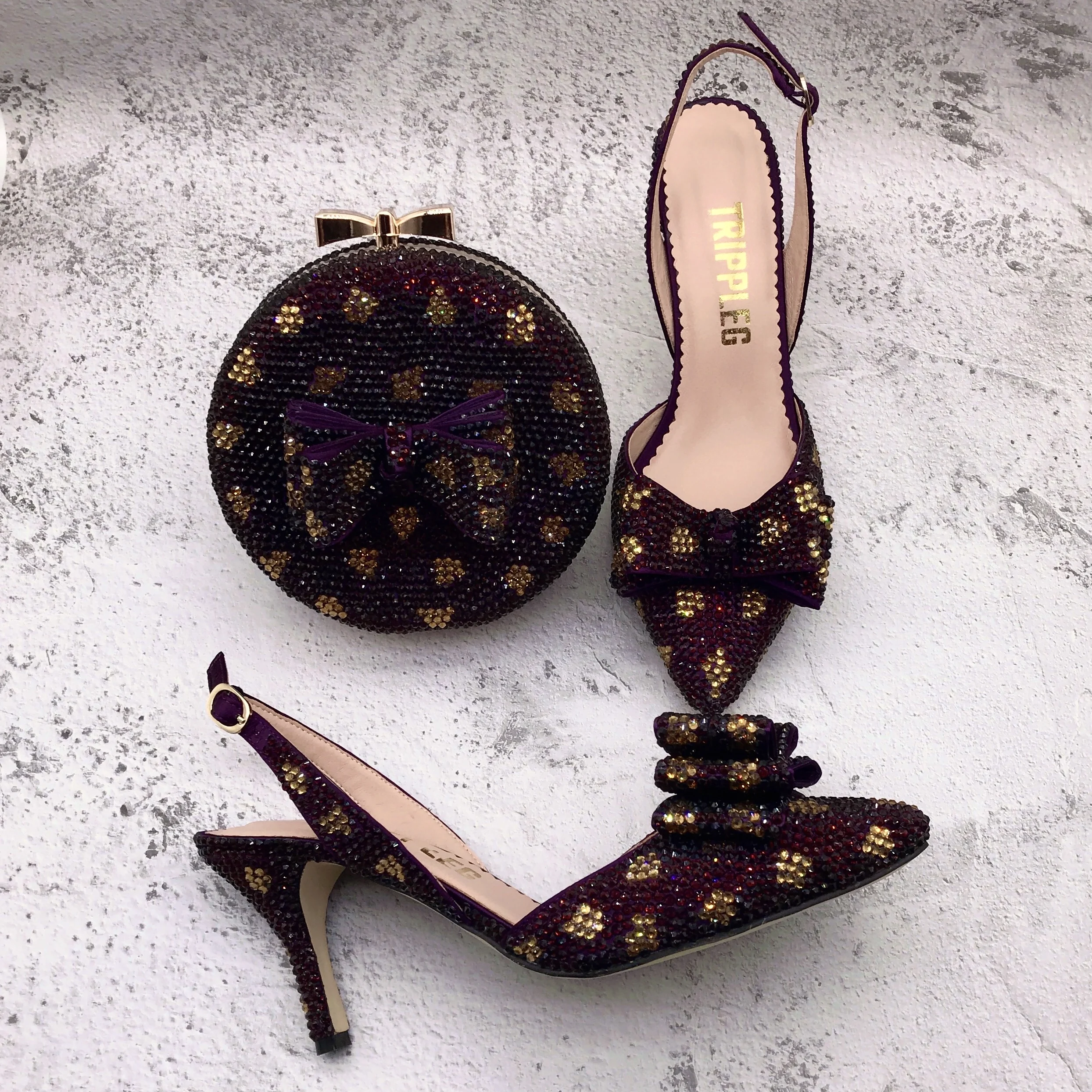 BS1580 Customizable Various Heel Dress Sandal Women Shoes Purple Gold Crystal Shoes With Matching Bag Bridal Wedding Shoes
BS1580 Customizable Various Heel Dress Sandal Women Shoes Purple Gold Crystal Shoes With Matching Bag Bridal Wedding Shoes