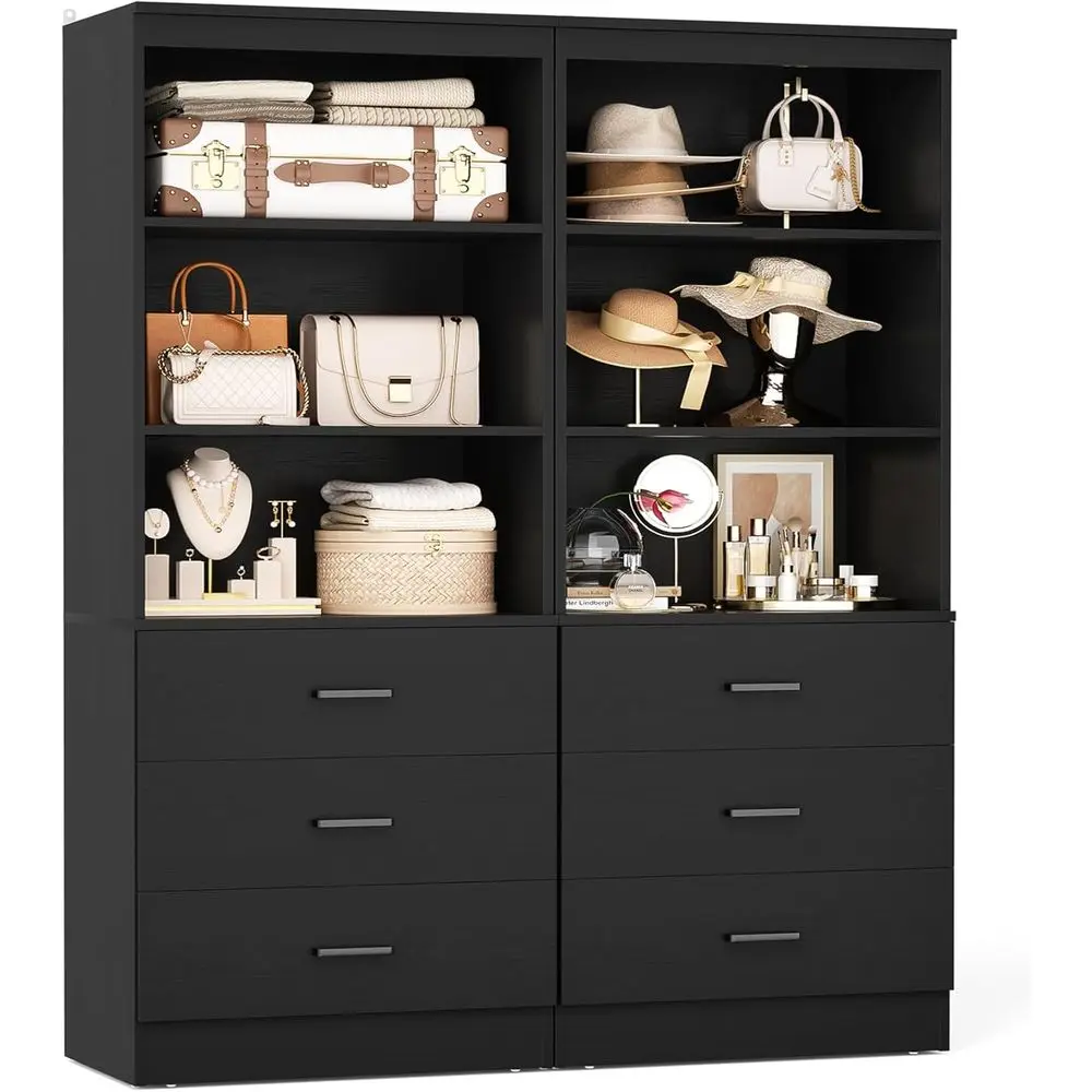 47.2" Closet Ders System, 3.94T Wood Closet Organizer System with 6 Ders, ular Small Walk-in Closets Storage Unit, Set o 2, Blac
47.2" Closet Ders System, 3.94T Wood Closet Organizer System with 6 Ders, ular Small Walk-in Closets Storage Unit, Set o 2, Blac