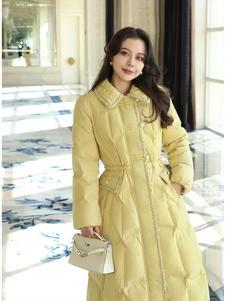 Original MR WATER Milk Yellow Bag Winter New Arrival Middle-Length Waist-Cinching Tapestry down Jaet Warm Vintage Sle
Original MR WATER Milk Yellow Bag Winter New Arrival Middle-Length Waist-Cinching Tapestry down Jaet Warm Vintage Sle