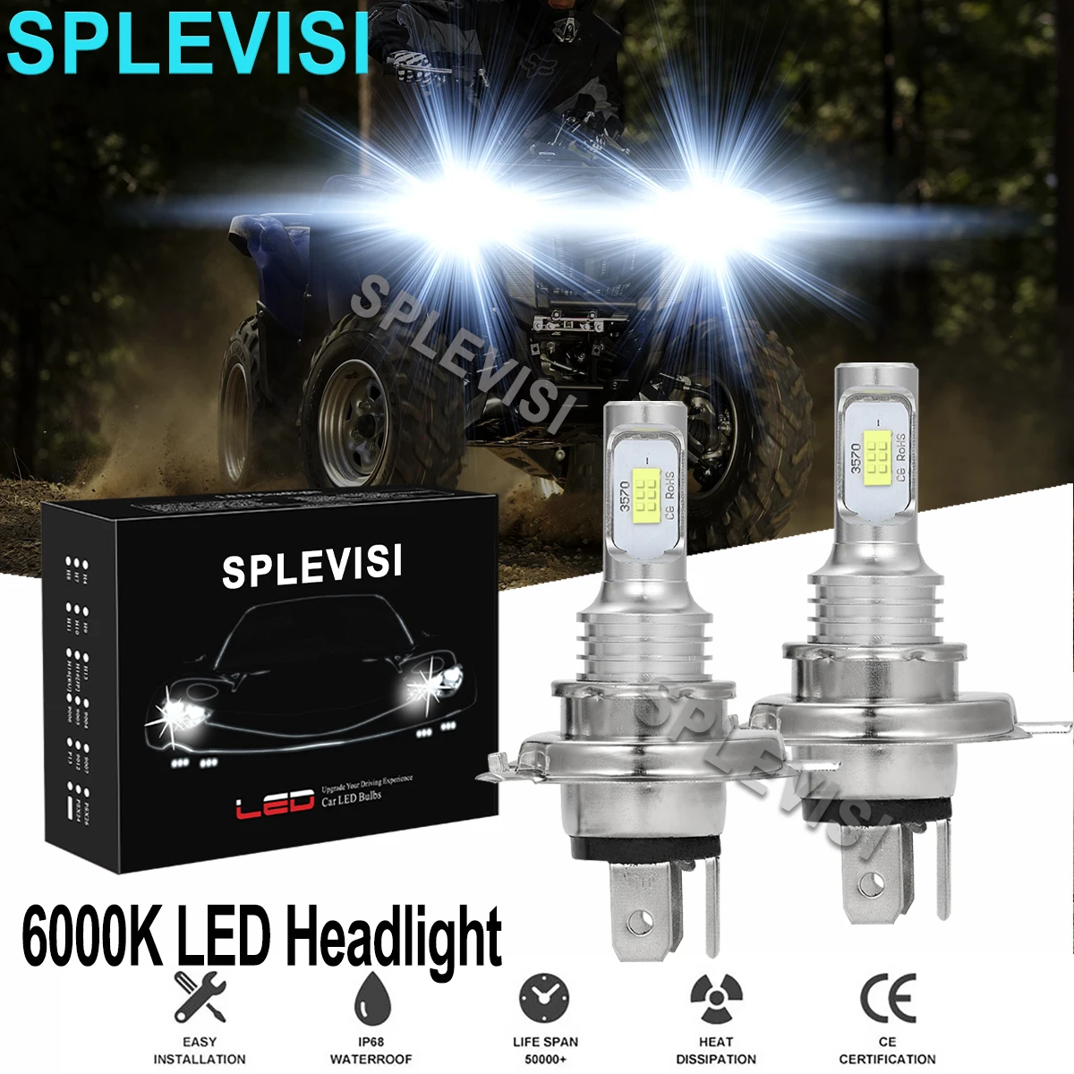 2x70W 6000K Pure White LED Headlight Bulbs For Yamaha Grizzly 550 2007 2008 2009 2010 2011 2012 2013 2014 2015 2016 2017 2018-19
2x70W 6000K Pure White LED Headlight Bulbs For Yamaha Grizzly 550 2007 2008 2009 2010 2011 2012 2013 2014 2015 2016 2017 2018-19