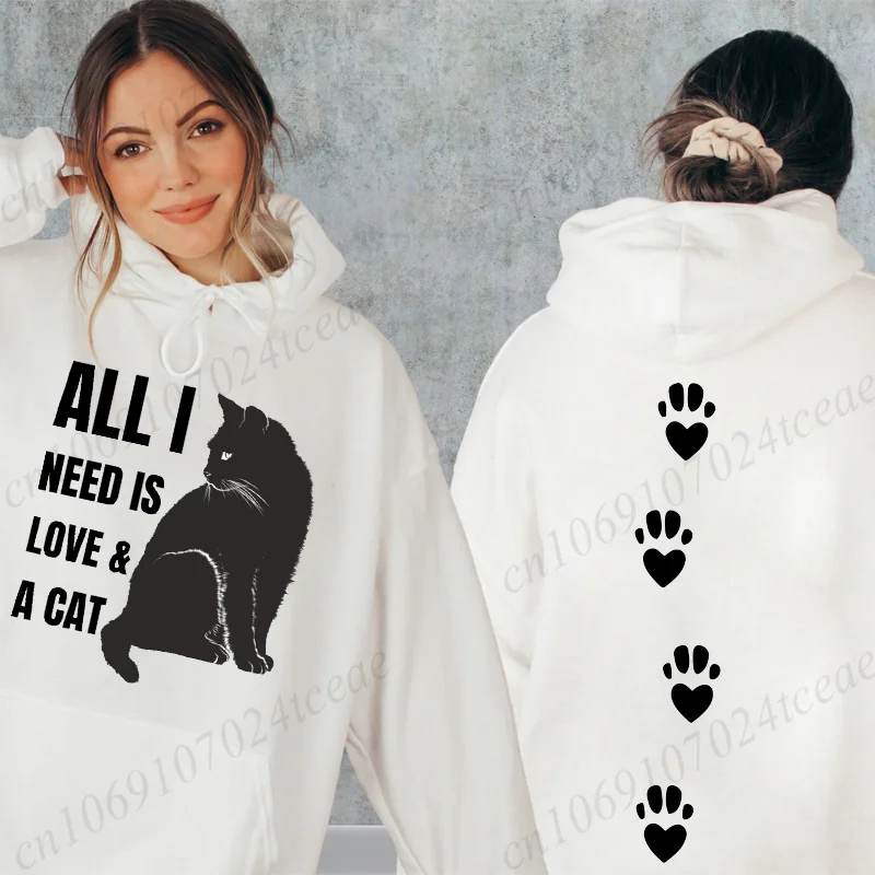 All I Need Is Love A Cat Funny Cat Cartoon Hoodie Women Fleece Hoody Fashion Casual Hooded Sweatshirts Autumn Woman Sportwear
All I Need Is Love A Cat Funny Cat Cartoon Hoodie Women Fleece Hoody Fashion Casual Hooded Sweatshirts Autumn Woman Sportwear