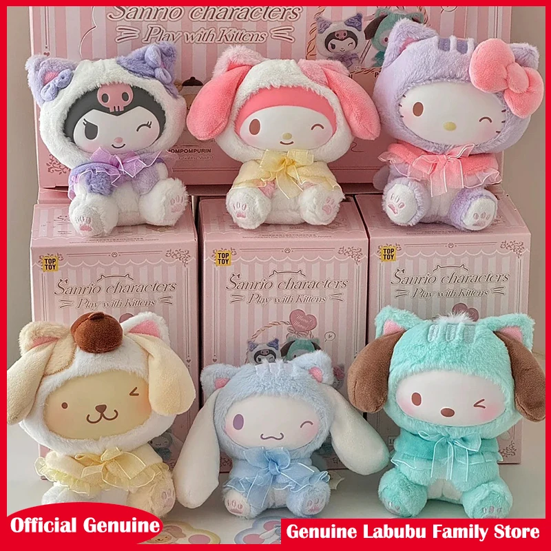 Original Sanrio Characters Play With Kittens Series Blind Box Kuromi Melody Kawaii Vinyl Plush Pendant Toys Mystery Box Gifts 
Original Sanrio Characters Play With Kittens Series Blind Box Kuromi Melody Kawaii Vinyl Plush Pendant Toys Mystery Box Gifts