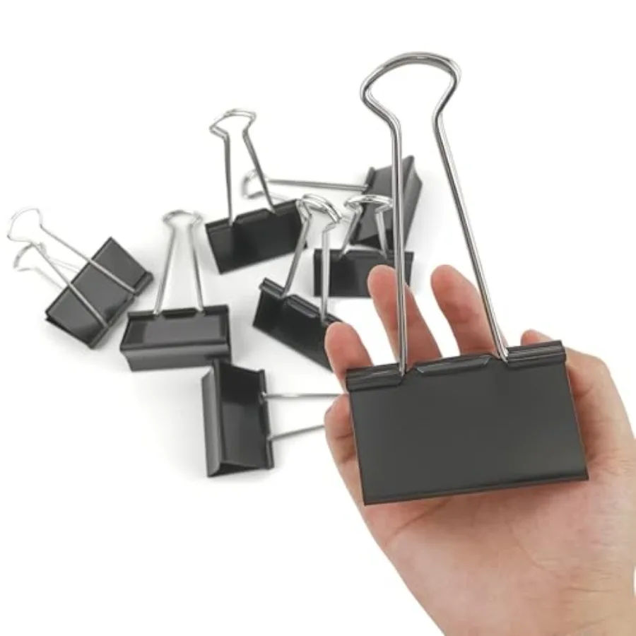 3-Inch Extra-Large Binder Clips - Heavy-Duty Black Paper Clamps, 75mm Width, 8-Count Set for Office Organization
3-Inch Extra-Large Binder Clips - Heavy-Duty Black Paper Clamps, 75mm Width, 8-Count Set for Office Organization
