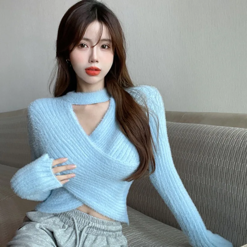 Women Knitted Slim Sweater Clothes Fashion Sweaters Pullover Solid Long Sleeve Winter Butterfly Neck Sweater Female New Autumn
Women Knitted Slim Sweater Clothes Fashion Sweaters Pullover Solid Long Sleeve Winter Butterfly Neck Sweater Female New Autumn
