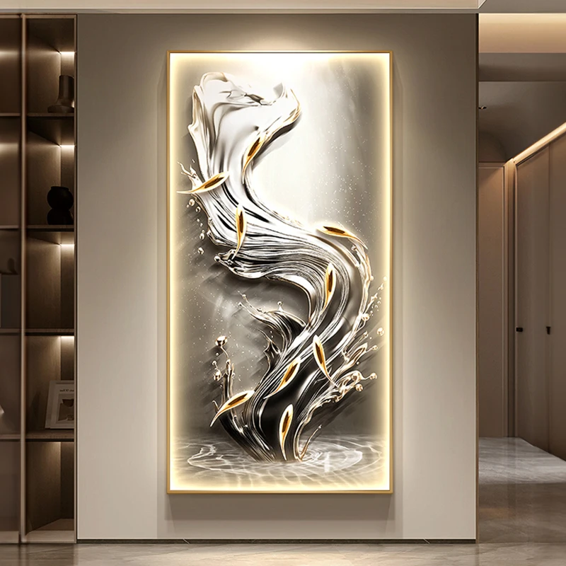 led light wind water from the entrance porch decorative painting light luxury nine fish picture abstract staircase corridor with
led light wind water from the entrance porch decorative painting light luxury nine fish picture abstract staircase corridor with