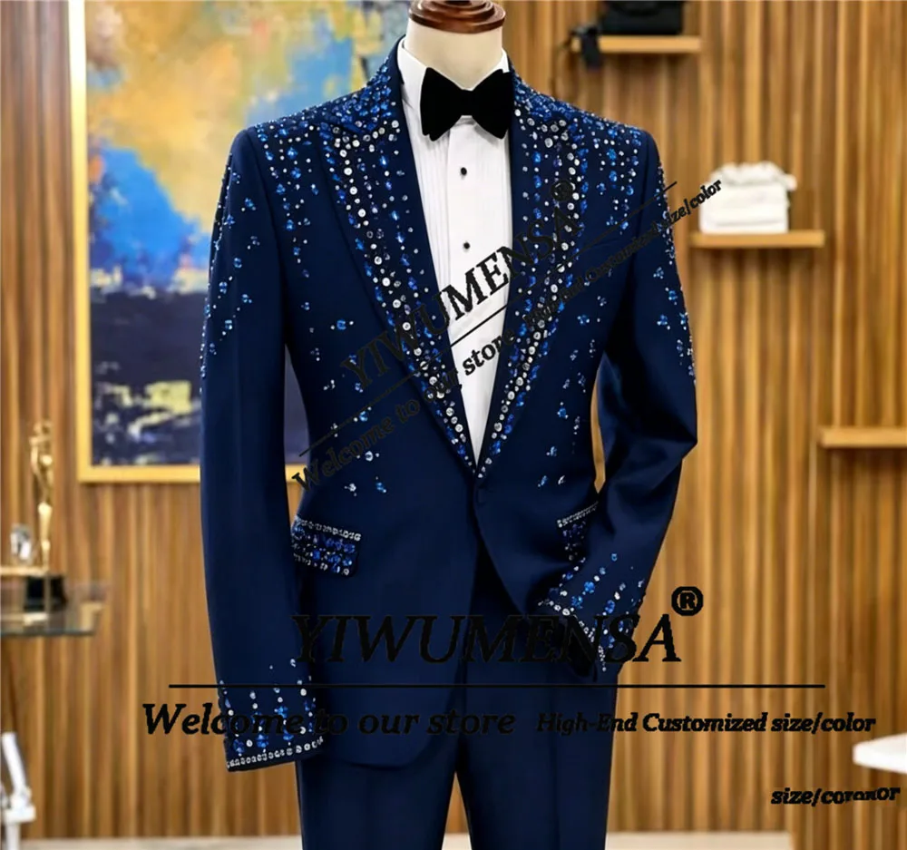 Colorful Beading Stones Wedding Suit For Man Single Breasted Jacket Pants 2 Piece Sets Man Banquet Tuxedo Attire Male Outfits
Colorful Beading Stones Wedding Suit For Man Single Breasted Jacket Pants 2 Piece Sets Man Banquet Tuxedo Attire Male Outfits