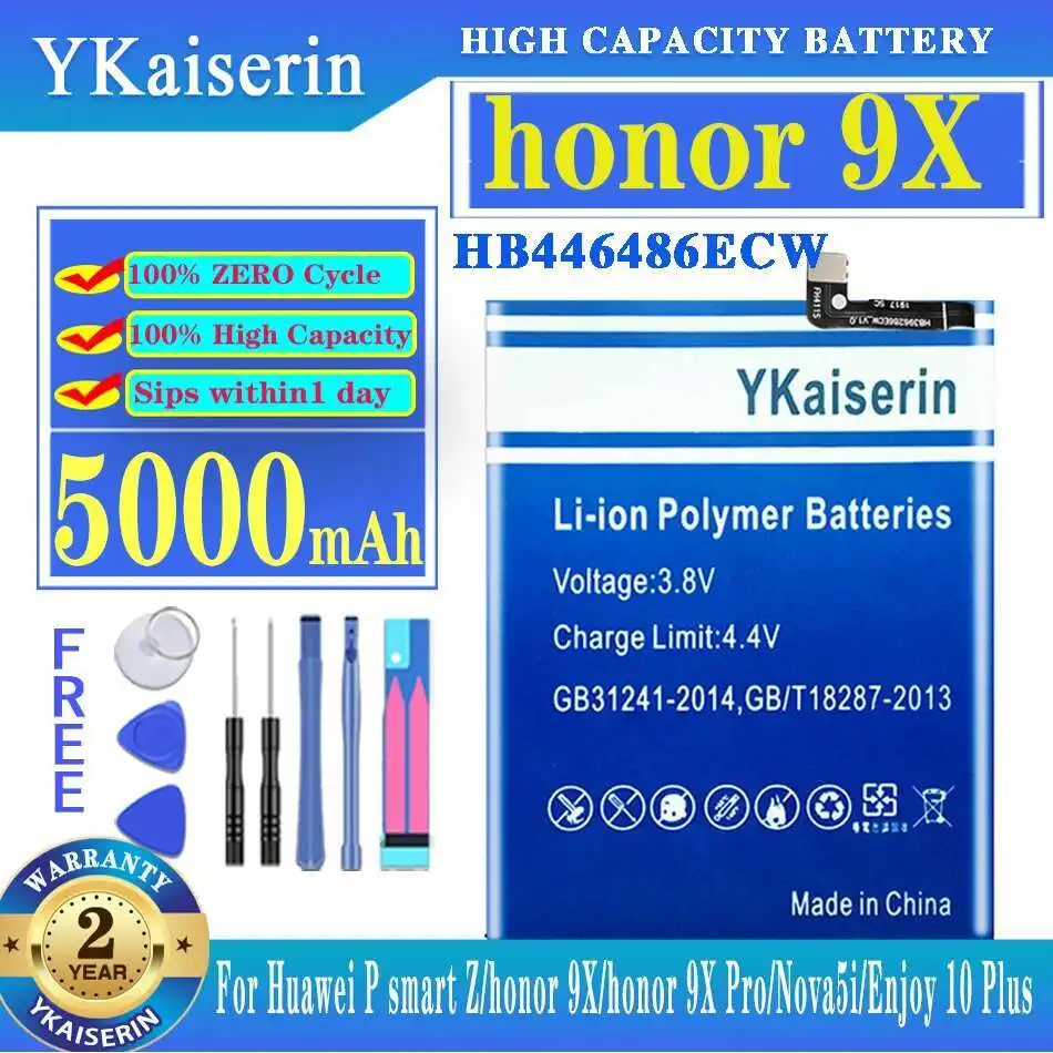 Mobile Phone Battery HB446486ECW 4800mAh For Huawei P20 Lite 2019 P Smart Z For Honor 9X Pro Nova5i Enjoy 10 Plus
Mobile Phone Battery HB446486ECW 4800mAh For Huawei P20 Lite 2019 P Smart Z For Honor 9X Pro Nova5i Enjoy 10 Plus
