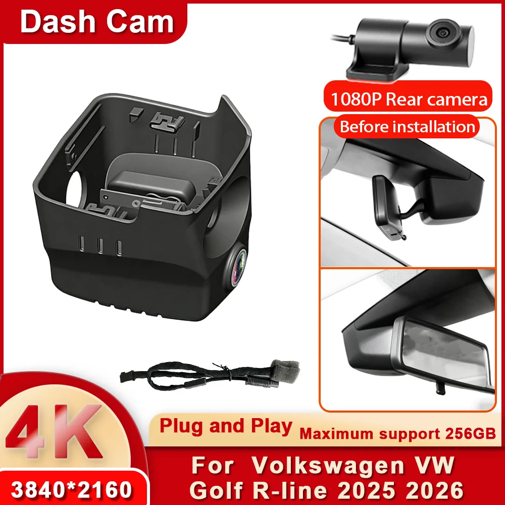 4K UHD WiFi Car DVR Dash Cam For VW Volkswagen Golf 300TSI Pro R-Line Model Year 2025 2026 Plug and Play Video Recorder APP
4K UHD WiFi Car DVR Dash Cam For VW Volkswagen Golf 300TSI Pro R-Line Model Year 2025 2026 Plug and Play Video Recorder APP