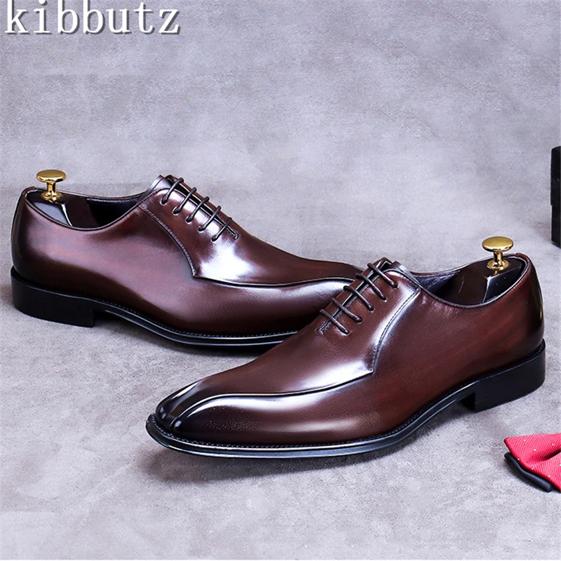 Luxury Genuine Leather Men Oxford Derby Shoes Square Toe Lace Up Flat Shoes Business Wedding Banquet Formal Shoes
Luxury Genuine Leather Men Oxford Derby Shoes Square Toe Lace Up Flat Shoes Business Wedding Banquet Formal Shoes