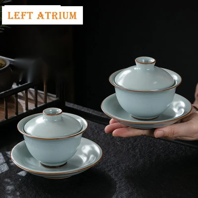 180ml Azure Ru Kiln Porcelain Gaiwan Aesthetic Opening Tea Lid Set Tea Tureen Household Tea Maker Cover Bowl Teaset Supplie Gift
180ml Azure Ru Kiln Porcelain Gaiwan Aesthetic Opening Tea Lid Set Tea Tureen Household Tea Maker Cover Bowl Teaset Supplie Gift