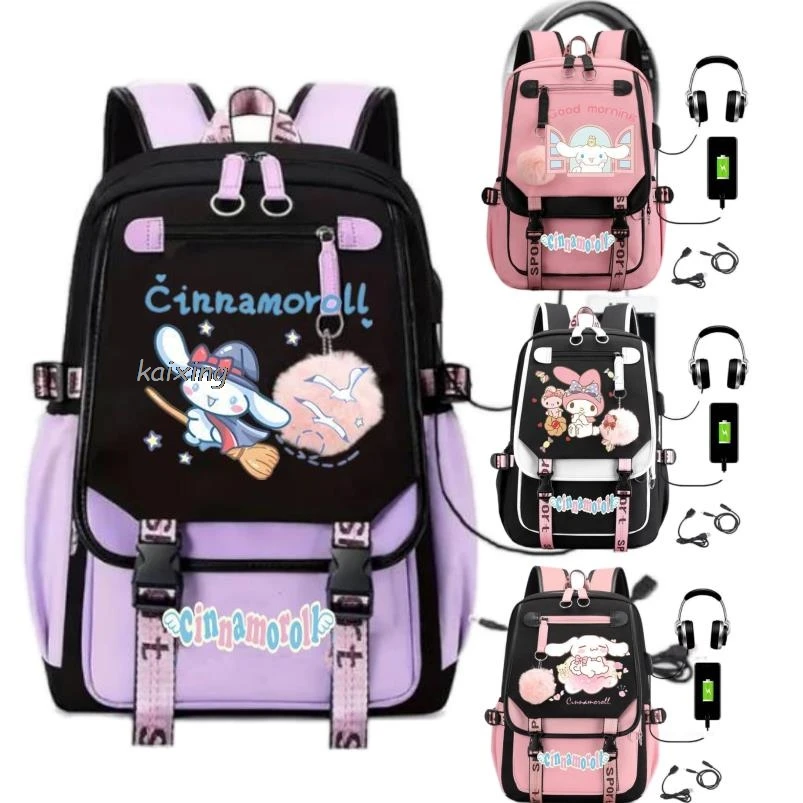 Милый рюкзак Sanrio Cinnamoroll для подростков, женский и мужской рюкзак для ноутбука с USB-зарядкой, дорожная сумка, лучший подарок
Милый рюкзак Sanrio Cinnamoroll для подростков, женский и мужской рюкзак для ноутбука с USB-зарядкой, дорожная сумка, лучший подарок
