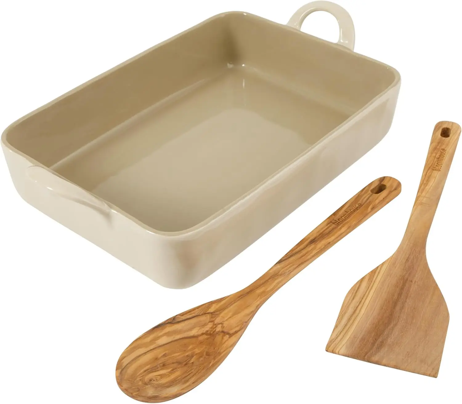 4.8-Quart Ceramic Bakeware Set with Olive Wood Tools, Oven Safe Stoneware for Casseroles and Serving
4.8-Quart Ceramic Bakeware Set with Olive Wood Tools, Oven Safe Stoneware for Casseroles and Serving