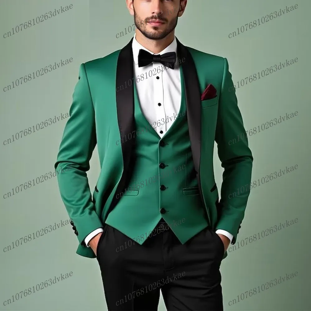 New Green And Black Men Suit Wedding Party Formal Groom Groomsman Prom Business Male Tuxedos 3 Piece Set Jacket Vest Pants
New Green And Black Men Suit Wedding Party Formal Groom Groomsman Prom Business Male Tuxedos 3 Piece Set Jacket Vest Pants