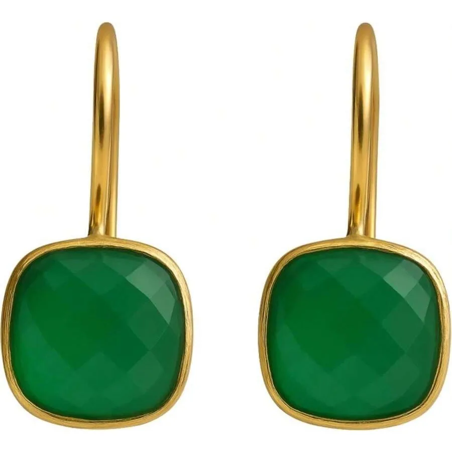 Green Onyx Cushion Cut Gold Plated Sterling Silver Drop Earrings - Handmade Jewelry Gift Ideas For Women - Natural Gem Gemstone
Green Onyx Cushion Cut Gold Plated Sterling Silver Drop Earrings - Handmade Jewelry Gift Ideas For Women - Natural Gem Gemstone