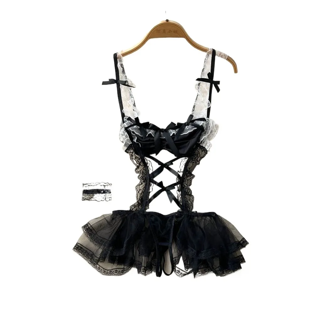 Cute Lolita Maid Bunny Costume Set With Apron Ruffle Cosplay Vacation Perfect Halloween Outfit Halter Dress Set Outfit Style
Cute Lolita Maid Bunny Costume Set With Apron Ruffle Cosplay Vacation Perfect Halloween Outfit Halter Dress Set Outfit Style
