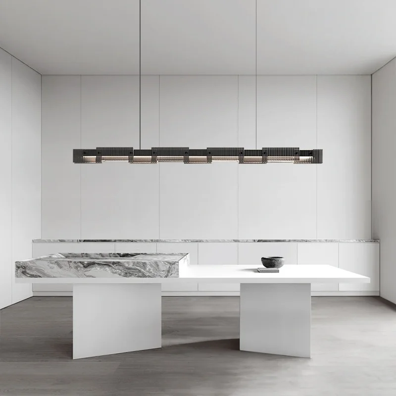 Black Linear Pendant Light Chandelier for Long Dining Table Office Bar Modern Striped Glass Chandelier above Kitchen Island
Black Linear Pendant Light Chandelier for Long Dining Table Office Bar Modern Striped Glass Chandelier above Kitchen Island