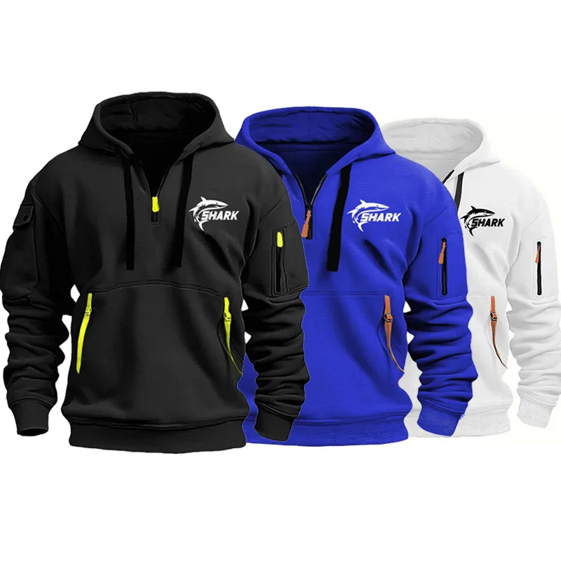 Men's autumn and winter clothing: casual sportswear, half-zipper multi-pocket casual pullover, outdoor jogging hoodie
Men's autumn and winter clothing: casual sportswear, half-zipper multi-pocket casual pullover, outdoor jogging hoodie
