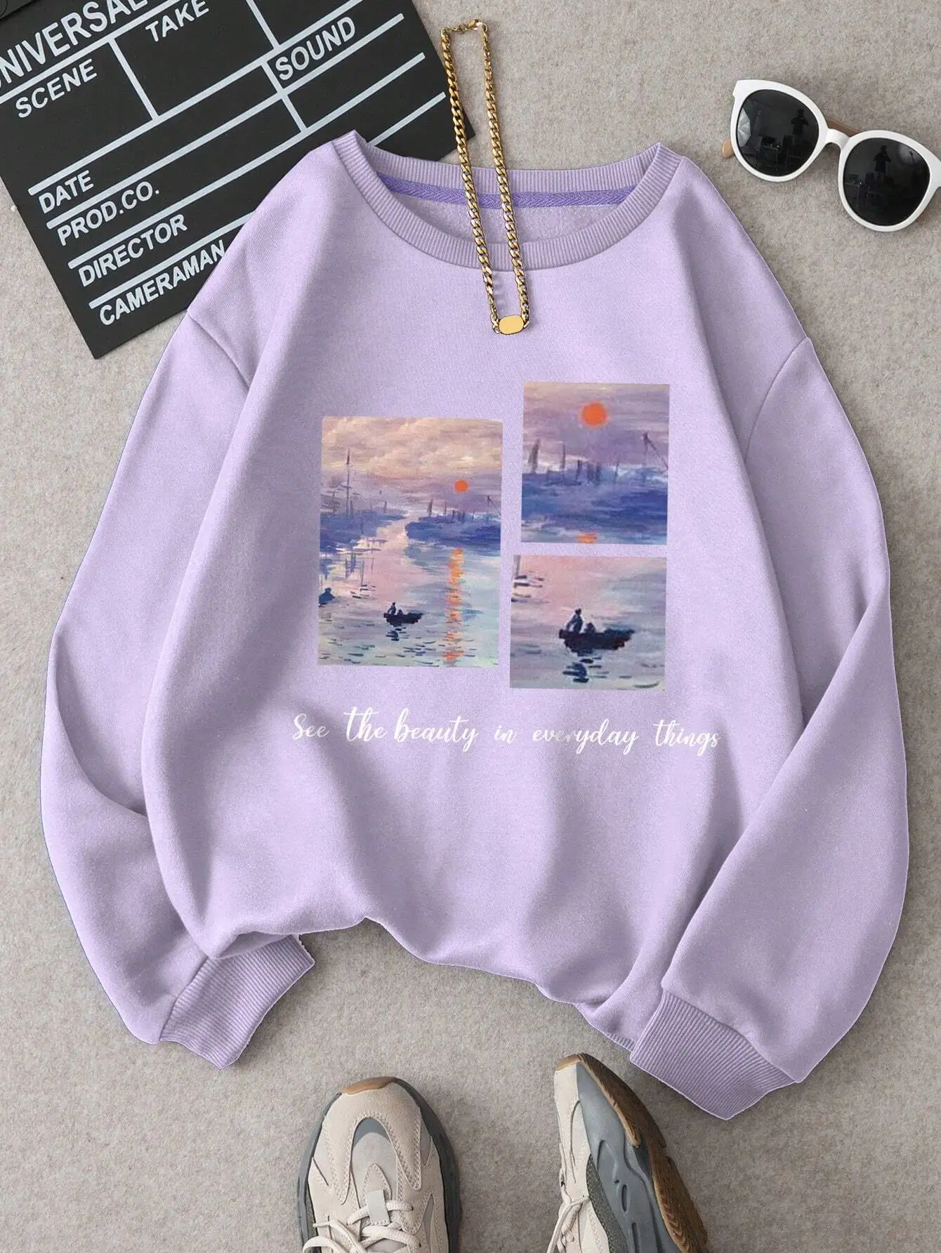 INAWLY Slogan Graphic Thermal Lined Sweatshirt See The Beauty In Everyday Things,Long Sleeve Tops Pullover Fall Outfit
INAWLY Slogan Graphic Thermal Lined Sweatshirt See The Beauty In Everyday Things,Long Sleeve Tops Pullover Fall Outfit