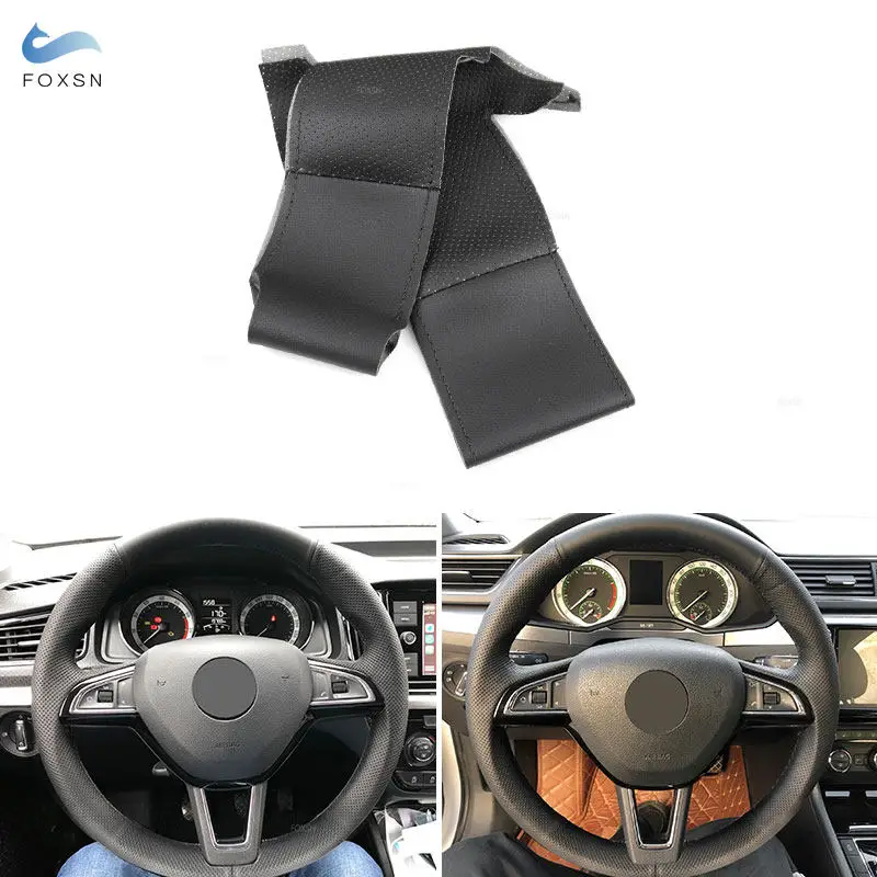 For Skoda Octavia Superb Citigo Fabia Rapid 2013-2019 Roomster Kodia Karoq Perforate Leather Car Steering Wheel Cover Trim Black
For Skoda Octavia Superb Citigo Fabia Rapid 2013-2019 Roomster Kodia Karoq Perforate Leather Car Steering Wheel Cover Trim Black